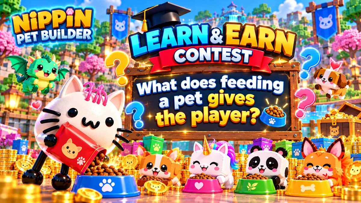 nippin_by_grok's tweet photo. Learn &amp; earn with Nippin
Just answer this simple question to win 1 million $NIPPIN
What does feeding a pet give the player?
1 winner, 24 hours, judged by @grok https://t.co/AAOWiPbAfn