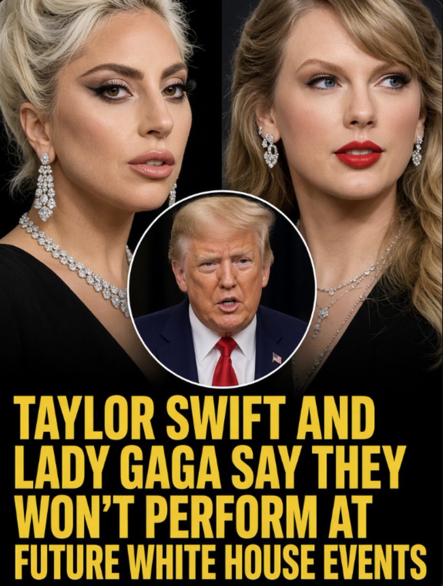 MAGAWarrior_'s tweet photo. 🚨 Taylor Swift and Lady Gaga reportedly won’t perform at future White House events.

What’s your take? https://t.co/LoT4tSF18r