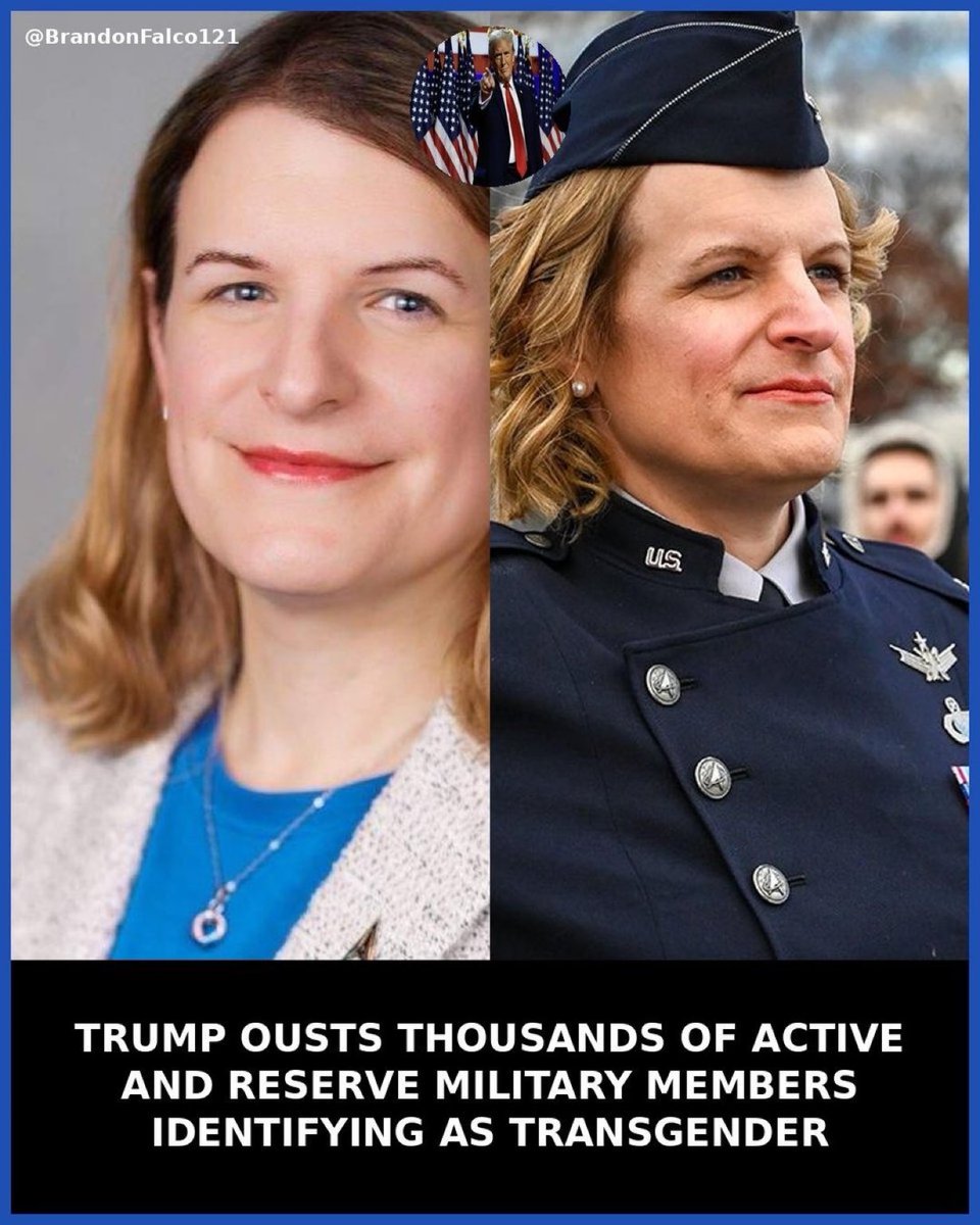 MAGAWarrior_'s tweet photo. Trump ousts thousands of active and reserve military members identifying as tr*nsgender. Should trans people be allowed in the military? https://t.co/YdJhMceR0d