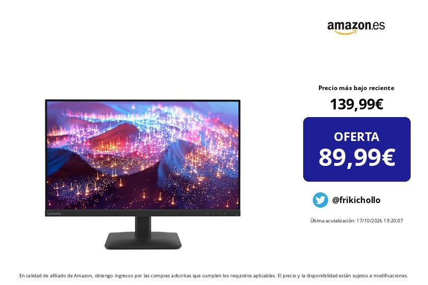 frikichollo's tweet photo. ❌ Precio más bajo reciente: 139,99 € 
💶 OFERTA: 89,99 € (-36%)

✅ Cómpralo aquí 👉 https://t.co/lssHdBXXWY

Lenovo L27-4e, Monitor IPS Full HD de 27", 100 Hz, HDMI, VGA, Negro | 27", 1920 × 1080 (Full HD), 16:9, IPS, 4 ms GtG, 178°/178°,…

 #dccomics https://t.co/r7xxuJW1EP