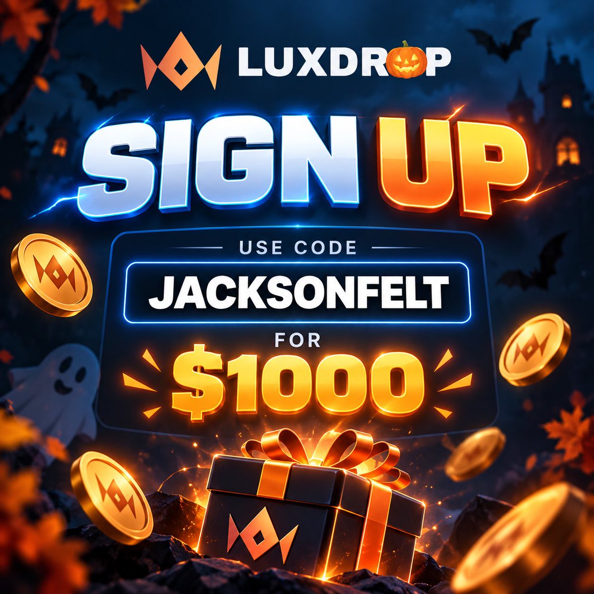 jacksonfelt's tweet photo. i’m giving away $1000 to 1 lucky person To celebrate signing with @LuxDropCom 🎁

✅ LIKE/RT/FOLLOW 
✅ sign up on https://t.co/9JD0crWL9G using code 
“jacksonfelt”

⭐️ reply your username below

🚨 i’m picking winner in 72 hours and will tag them below & post proof when $1000 is sent 🚨 GOODLUCK 🍀