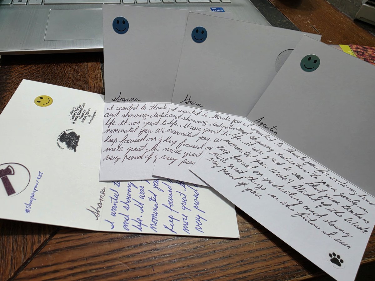 MPA_GOJAGUARS's tweet photo. #MPAJAGS 
sending 4 thank you cards to our Jaguars who just earner Student of the Week (SOTW-culture is year round) @PrincipalKafele @RachelEdohoEket @DarrinMPeppard @JTSPOTLIGHTS  @casas_jimmy @MrWilli14 @bbray27 @unfoldthesoul @RobertH_2334 @JGBspeaks @burgessdave @JTSPOTLIGHTS https://t.co/vyeQFrdY3n