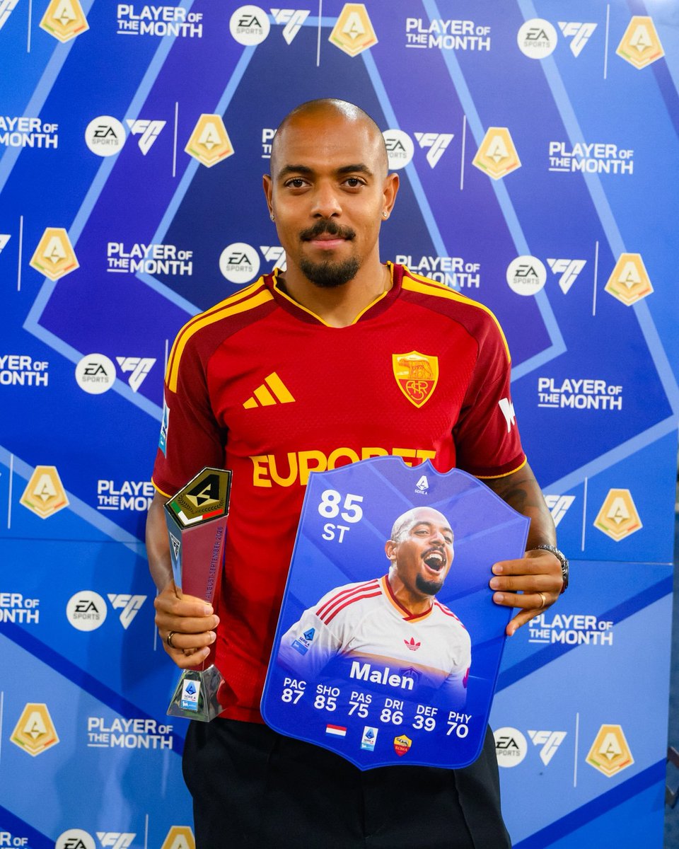 SerieA_EN's tweet photo. Malen is the first @EASPORTSFC Player of the Month of this season 🏆🌟

#SerieAEnilive #RomaGenoa @easportsfcit https://t.co/8jYVGQrYqE