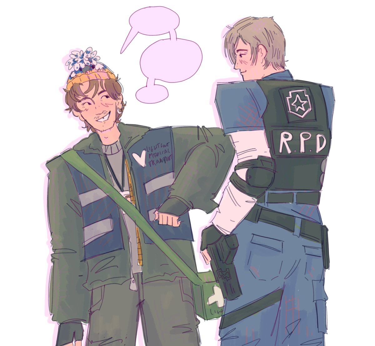 ElyfonA's tweet photo. Picturing them having conversations... #bryeon #ResidentEvilㅤ https://t.co/jjkXtswlKA