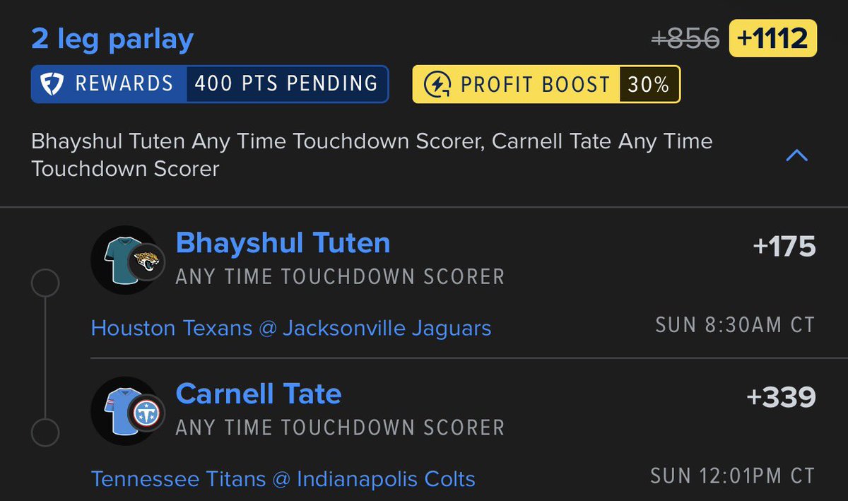MJCLocks's tweet photo. Week 6 Anytime TD Parlay  🙌

Played both straights as well https://t.co/X0KZRgKLLU