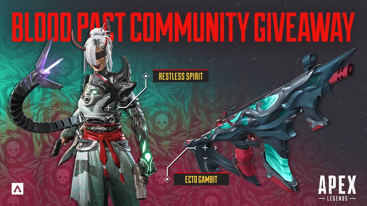 tannerslays's tweet photo. 🩸Blood Pact Skin Bundle Giveaway! 🩸
Enter the giveaway by:

- Follow @tannerslays &amp; @PlayApex 
- Like &amp; Retweet this post

Winner will be chosen on the 25th of October! Good luck legends 🫡 https://t.co/RAvwiuDaik