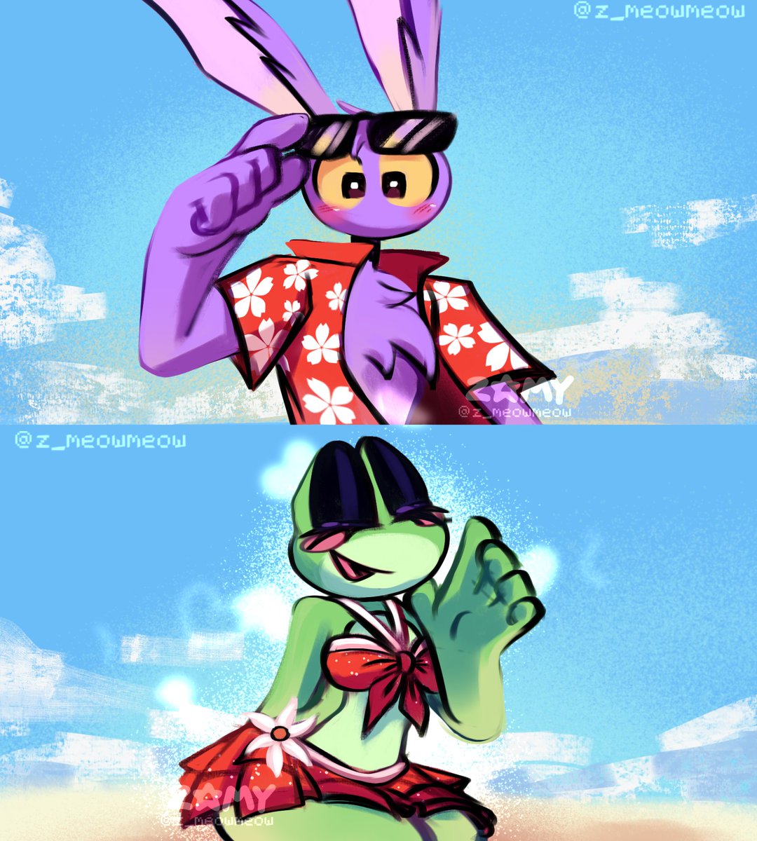 z_meowmeow's tweet photo. N° 5 - Beach day 🏖🔥
#ribbitrabbitmonth https://t.co/DjrRLtYXch
