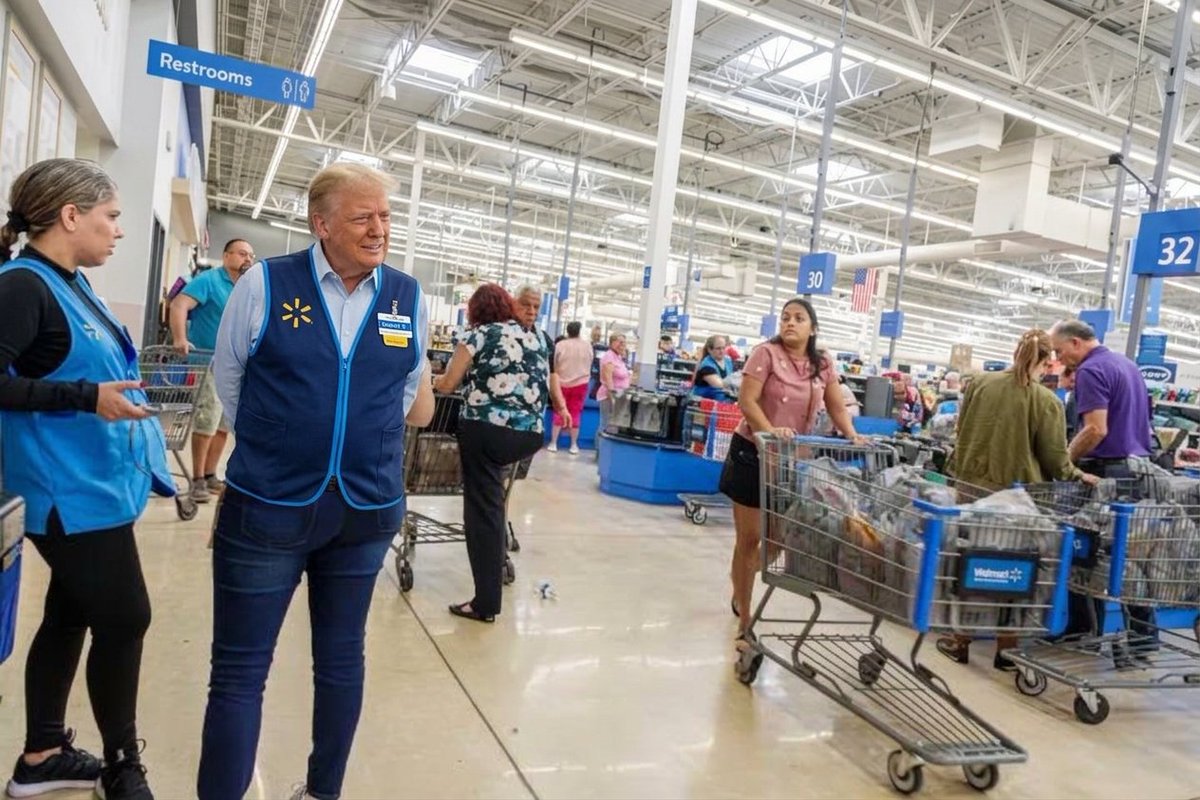davidcrawford0's tweet photo. Trump working at Walmart https://t.co/pyCV7eK57X