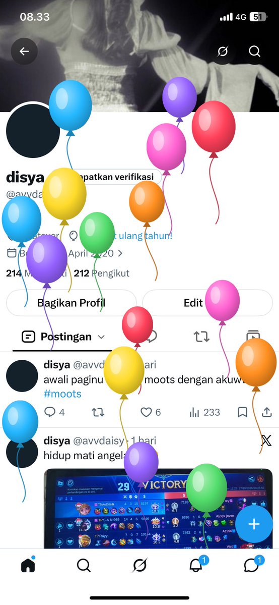 avvdaisy's tweet photo. lusyuuuu ada balon² nyaaa😍
happy birthday to me! https://t.co/0XLeb0NVB6