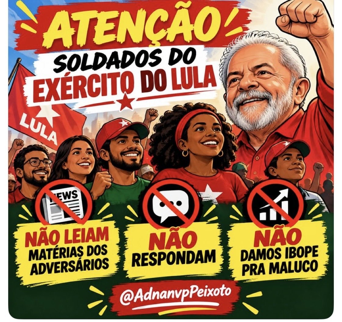 maressivas's tweet photo. #ExercitoDoLulaDominouTudo
#ExercitoDoLulaDominouTudo
#ExercitoDoLulaDominouTudo https://t.co/fJVEgYaAi8