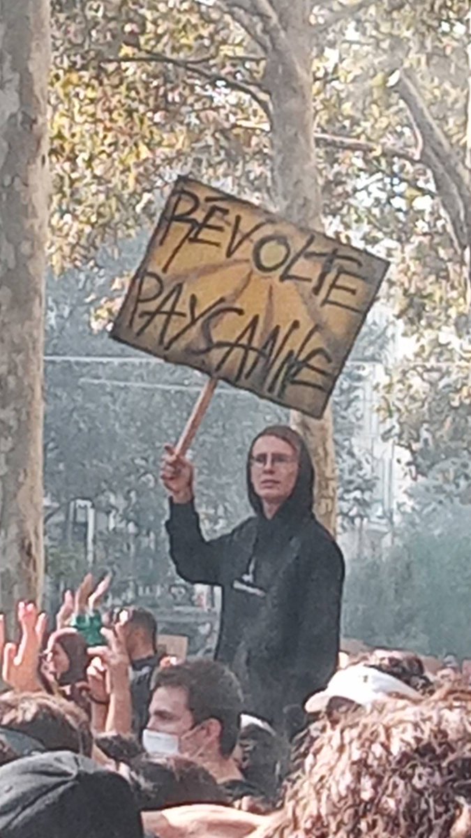 Col_Informa's tweet photo. 🇫🇷 La movilización nacional estaba prevista desde agosto. Semanas de represión dejan más de 8000 personas detenidas y centenares heridas que llenan las calles de #Francia en una marcha masiva anticapitalista y antifascista. https://t.co/AtSmwDZqdo