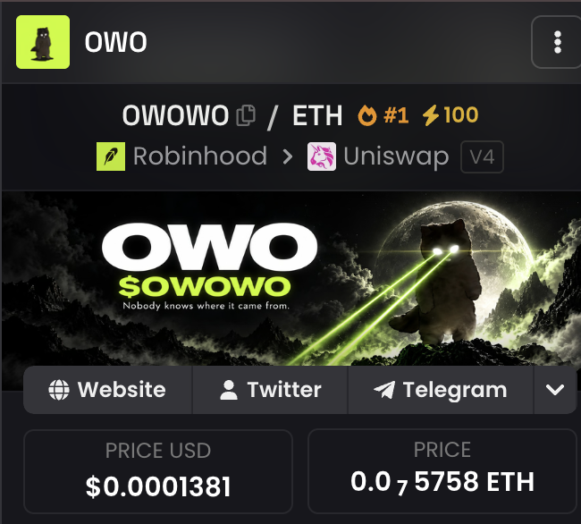 OWOCATRH's tweet photo. @chefchillio $OWOWO building sideways 'On robinhood

don't fuk around 

0xa01fF10774CFe53C3FBC1D7D124c42e19F6AfcBD

get as peanuts https://t.co/ylyHBj0s37