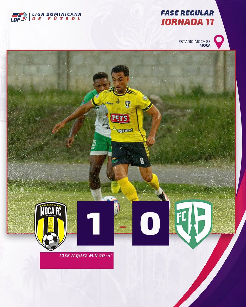 LDFcomdo's tweet photo. Victoria aurinegra en casa 🔥 

Moca FC se queda con los tres puntos tras imponerse 1-0 ante Atlético Vega Real. ⚽

#Ldf #Ldf2026 https://t.co/A20xLgtVtQ