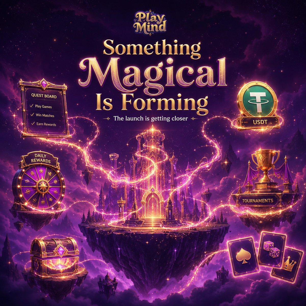 PlaymindBet's tweet photo. Something magical is forming inside the Playmind realm. 🔮

#Playmind #CryptoCasino #Casino #slots #OnlineCasino #USDT

Soon, players will be able to explore games, unlock Stardust, discover Daily Quests, spin the Daily Wheel, join campaigns, and become part of a growing casino community from the very beginning. ✨

The launch is getting closer, and early supporters will be the first to step inside.