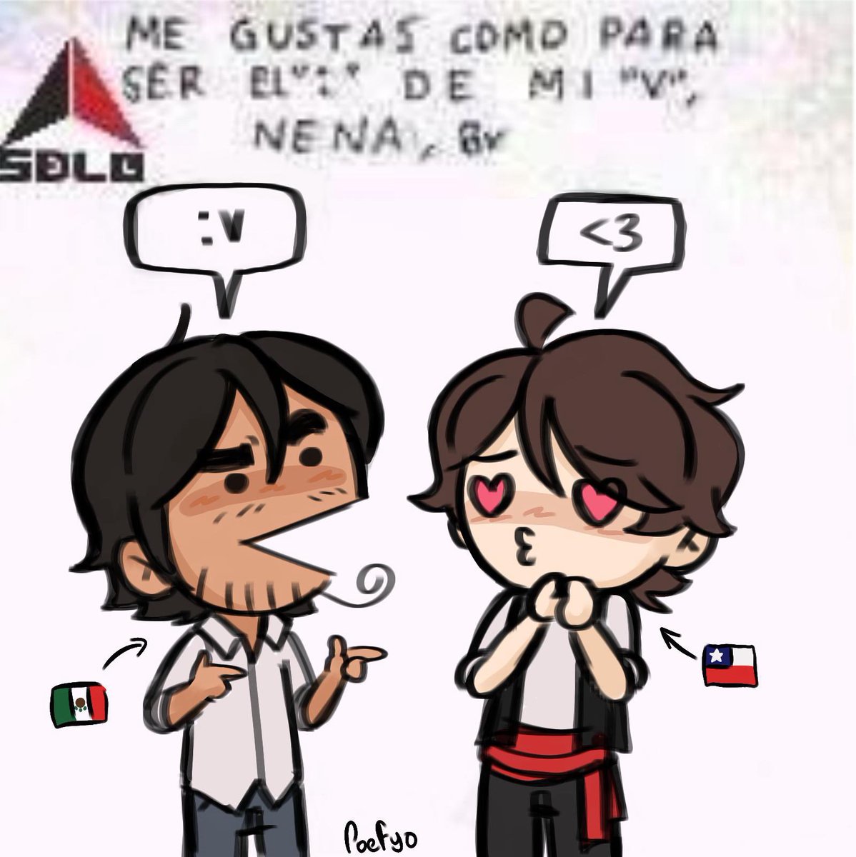 Poefyo's tweet photo. Soñé que México y Chile eran adolescentes miembros de la grasa y eran como ciber novios que se mandaban este tipo de cosas lol #mexchi https://t.co/1k8GKa7lYr