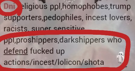 SugarAngel0_o's tweet photo. This person with THIS dni list followed me today LOLLLLLL but they realized and now I'm blocked. Took them long enough https://t.co/zSsCcjenzC