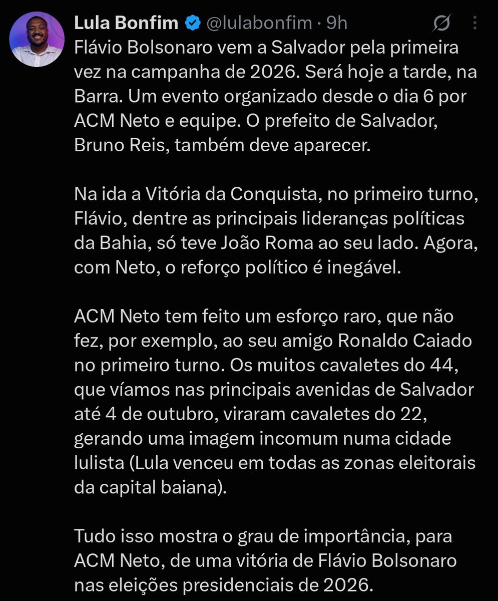mengudocrf1's tweet photo. @David38812310 Olha esse relato desse jornalista baiano. Realmente o ACM entrou na campanha mesmo. https://t.co/ogqqDPSFNw