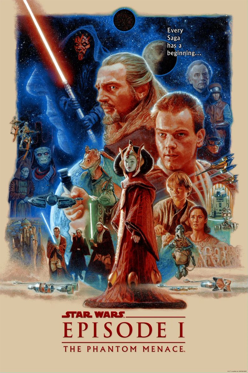 SciFiArchives's tweet photo. Star Wars: Episode I - The Phantom Menace (1999) [1500x2261] by Hugh Fleming https://t.co/ba6CT3jwRh