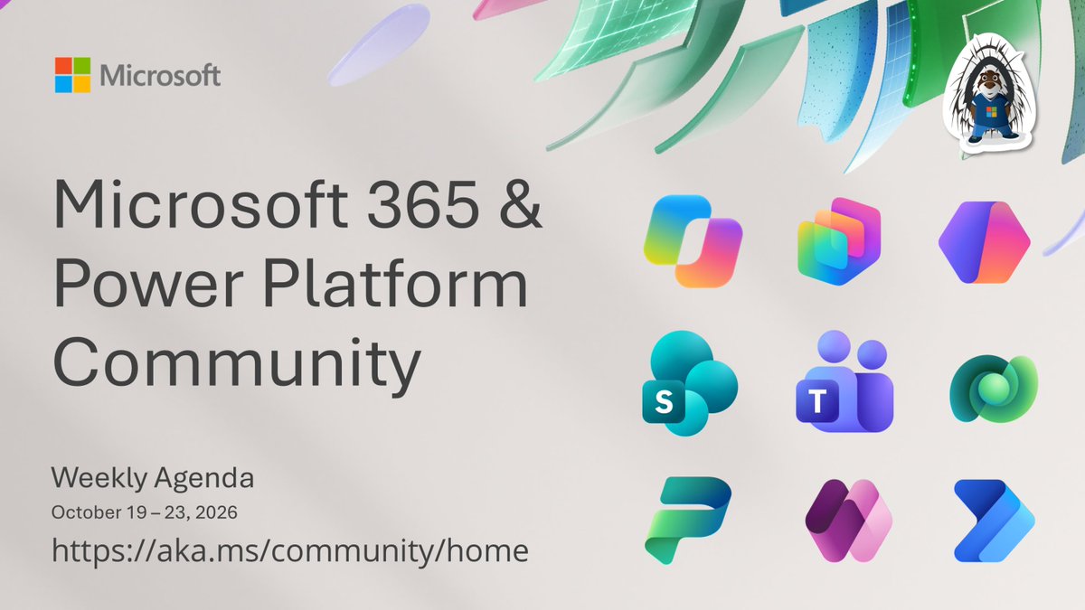 SharePoint's tweet photo. 💡 Weekly update on the upcoming community calls from Microsoft 365 &amp; Power Platform Community

• Calls for this week with agenda details 📅
• Focus on #Copilot, #Microsoft365 &amp; #PowerPlatform
• Demos by Microsoft and community

📝 See details → https://t.co/WtAOXsYBnH https://t.co/KMbxwrMe7W