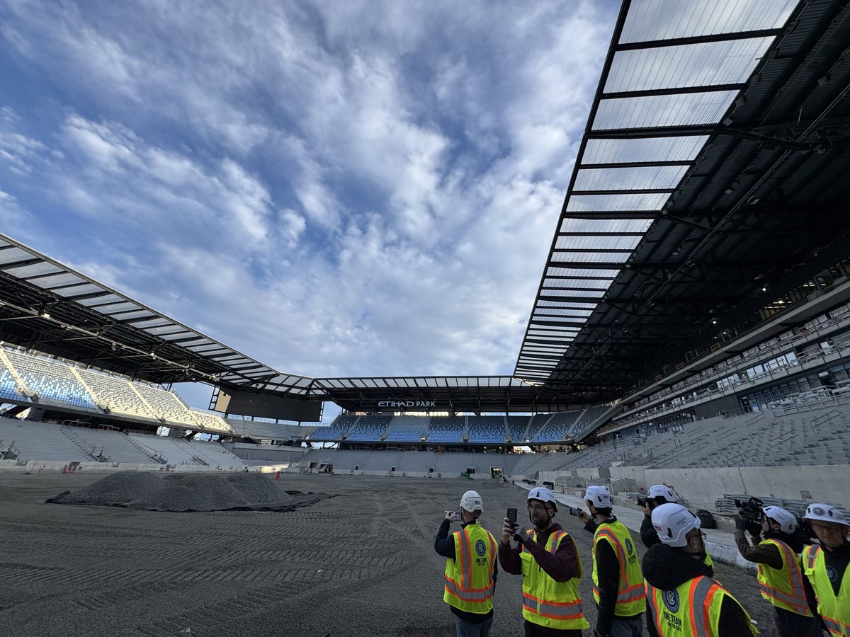 mgfleming12's tweet photo. Media tour this afternoon of Etihad Park, the new home of NYCFC and Gotham FC opening next year in Queens. https://t.co/WKwpHPbh9m
