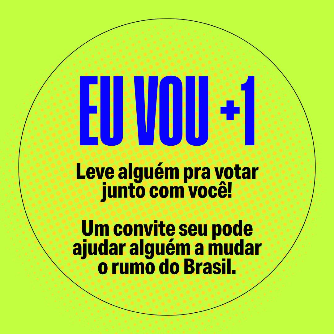ludmillanobr's tweet photo. O MAIOR CROSSOVER DOS FANDOMS BRASILEIROS! 🎂❤️ O FEAT DO ANO finalmente foi revelado: EU VOU +1! Campanha que une fãs de diferentes artistas para incentivar o voto e a participação democrática. Dia 25/10, o desafio é levar mais +1 pessoa às urnas. Bora fazer esse feat acontecer? https://t.co/S1BRevelDv
