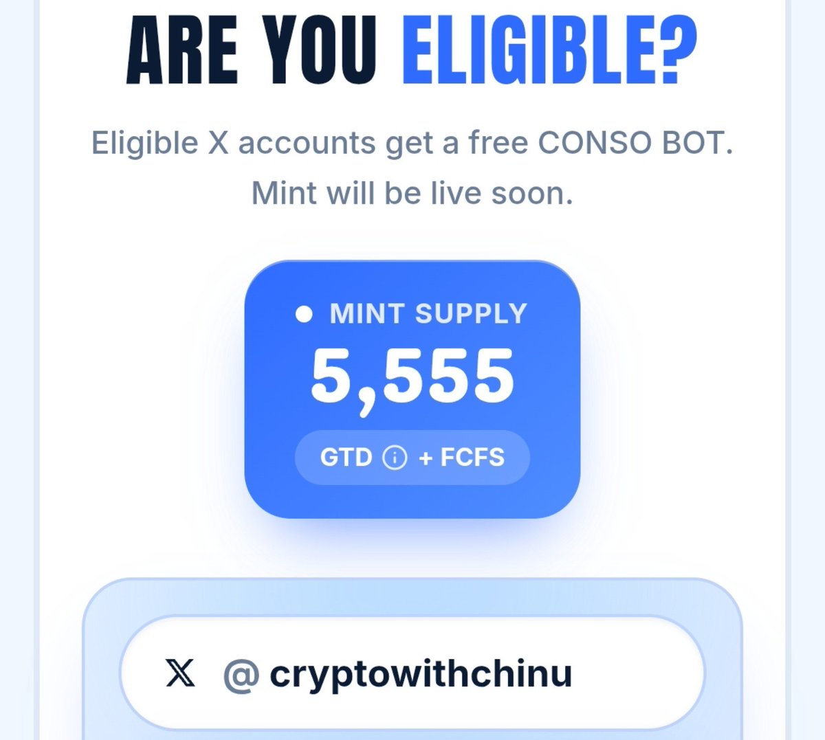 cryptowithchinu's tweet photo. early alpha 👀

@conso_xyz is building a consumer reputation layer for the @SuiNetwork + @WalrusProtocol ecosystem.

upcoming nft collection with a 5,555 supply and free mint.

the farming mechanism is simple : post about conso, tag their account, and your impressions could help you earn 1 - 10 NFTs, depending on their criteria.

if you are active on CT, start posting about @conso_xyz now and get your impressions in early before the timeline gets crowded.

Like❤️
Rt🔄