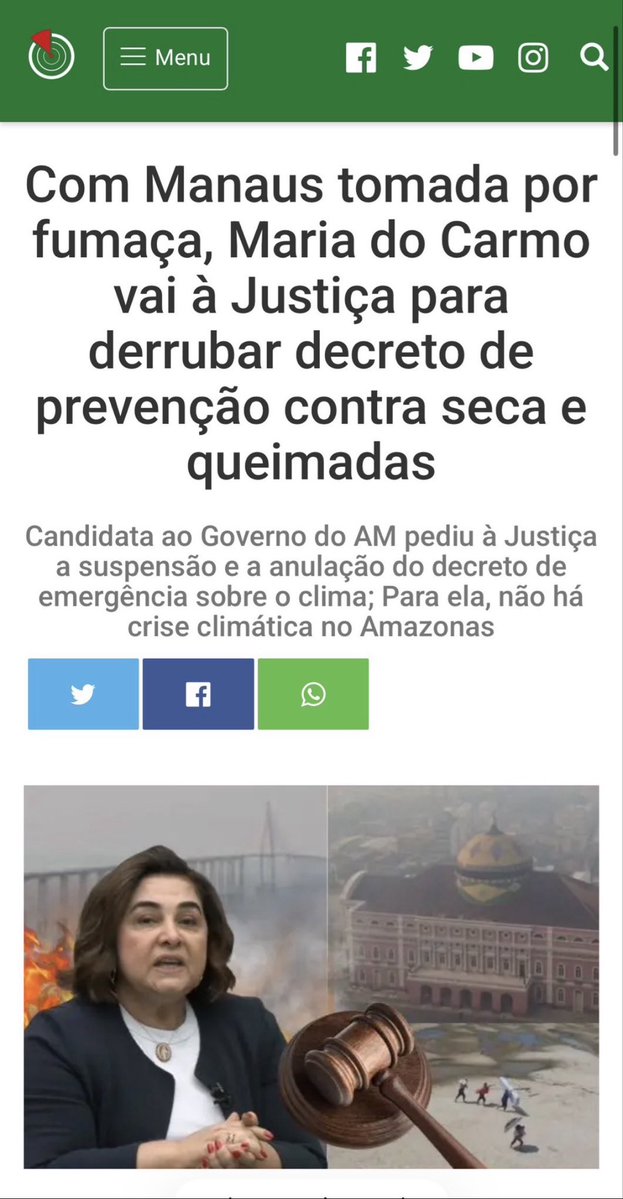 tuitamaninho's tweet photo. @nicarraex @LzMarcos_ Ela não só disse isso como foi na justiça mover ação judicial contra o combate a crise climática da seca e queimadas. https://t.co/BmlEAjEuru