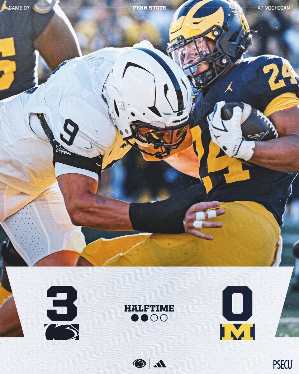 PennStateFball's tweet photo. It's halftime in Ann Arbor https://t.co/xp5VNSp2uh