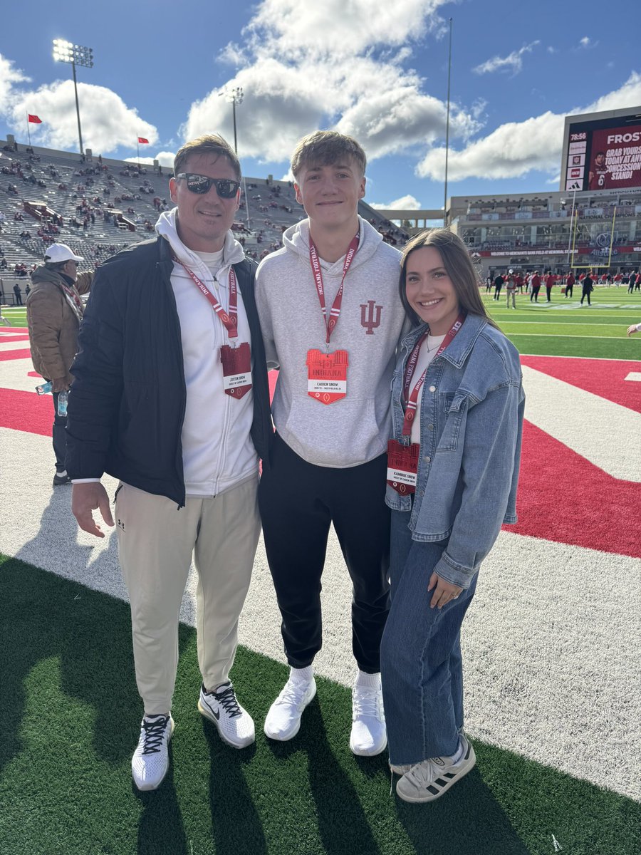 caidensnow07's tweet photo. A great environment in Bloomington today!!!  Thank you to @IndianaFootball for having me again. Go Hoos 🦬!!!
@CCignettiIU @coachgrantcain @Coach_PatKuntz @SWiltfong_ @AllenTrieu @TomLoy247 @247recruiting @On3 @IndianaPreps https://t.co/v3bOKg9aRx