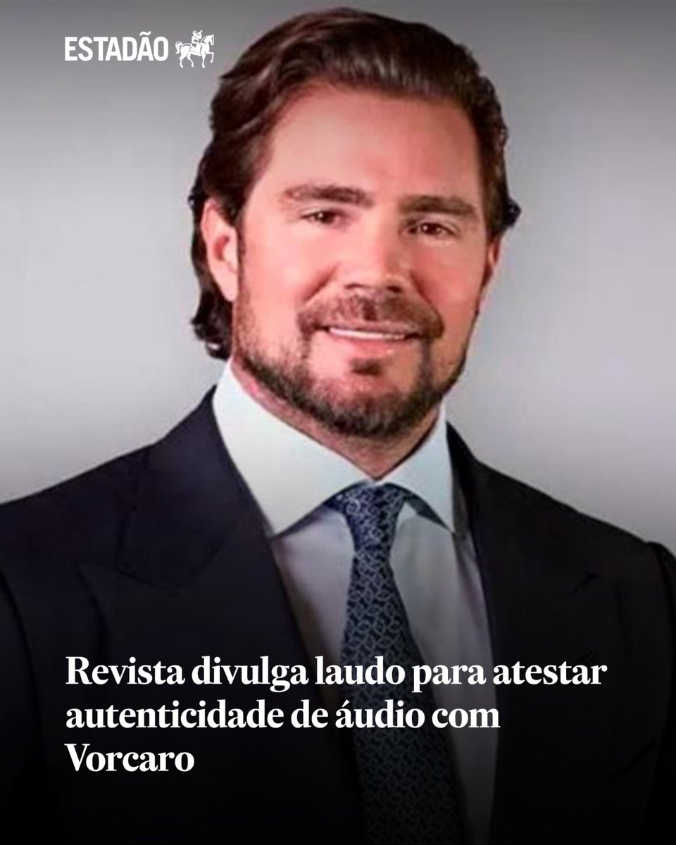Estadao's tweet photo. Revista divulga laudo para atestar autenticidade de áudio com Vorcaro | Gravação, segundo PF e PGR, não fez parte de proposta de delação de banqueiro https://t.co/T5q4uqOSpT https://t.co/cHIGOCXFJ9