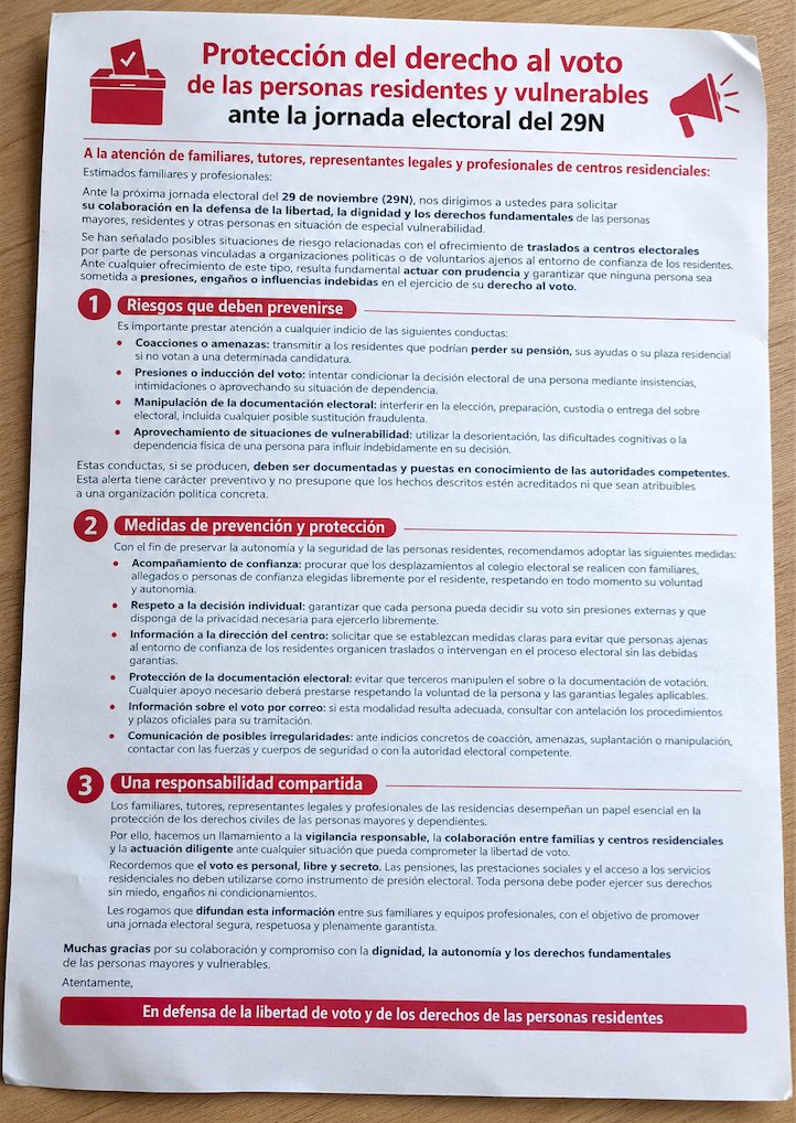 mrspain71's tweet photo. 🔴 RUEGO MÁXIMA DIFUSIÓN 🔴

El PUCHERAZO no es por la ley de nietos o por correos !!!

Mucha atención a esos jóvenes voluntarios que van a las residencias ofreciendo su ayuda para el 29N. https://t.co/iXUL1Jno9v