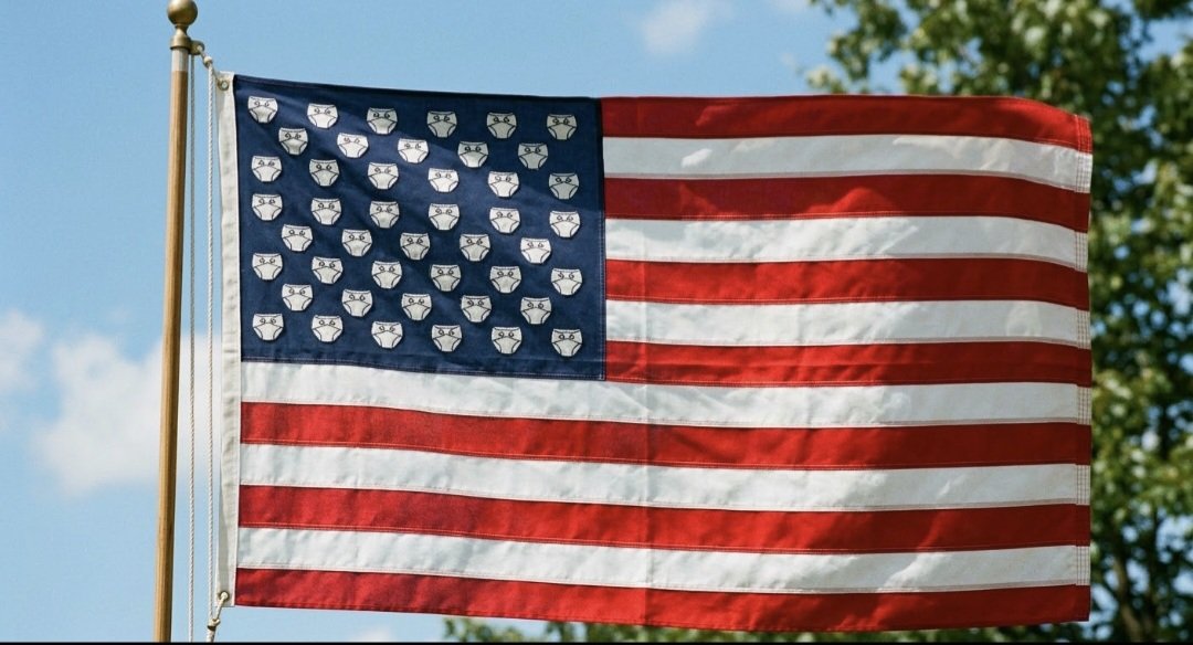 Quebec4Ever's tweet photo. @PressSec @WhiteHouse @FoxNews 
Trump has changed the name for his name. Now he will change the flag. https://t.co/3K25XxVOnF