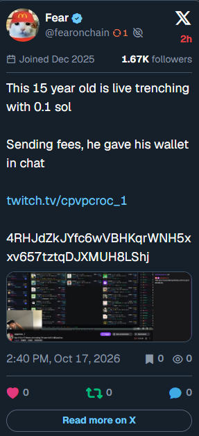 CpvpCroc's tweet photo. @fearonchain Thank you so much for making that coin of me this really is going to help me out a ton! https://t.co/N6udagAv3w