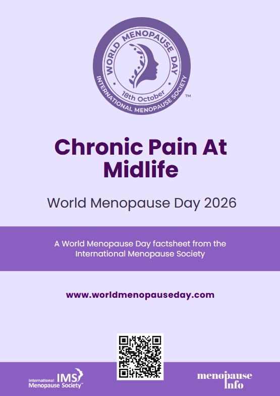 MenoMartha's tweet photo. Chronic Pain At Midlife

For #WorldMenopauseDay2026, 18 October, the IMS is shining a light on #ChronicPainAtMidlife:

- “Joint and muscle pain...
- Migraine...
- Pelvic pain...
- Widespread pain and fatigue”.

#WorldMenopauseDay #Menopause #MenopauseInfo

https://t.co/HuatBfMSw0 https://t.co/Ej6Mvl3iYg