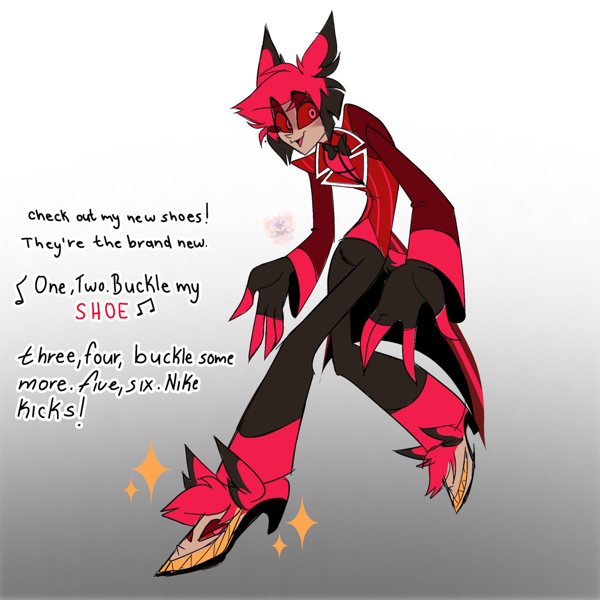 Indrita_flowers's tweet photo. era inevitable recordar un meme viejo..#Alastor #Shoes #fornite #HazbinHotelAlastor https://t.co/gjhOseS5Hd