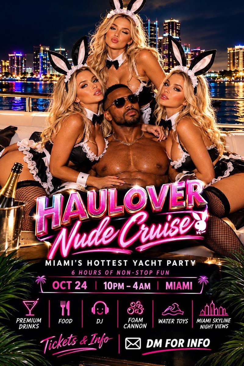Haulovernudecr's tweet photo. 🚨 ONE WEEK AWAY! 🔥 50% SOLD! 🛥️🥂

DON’T MISS OUT ON THE BEST PARTY IN MIAMI! 🌴🌊

🎟️ GET YOUR TICKETS NOW!
📩 DM FOR MORE INFO!

#HauloverNudeCruise #Haulover #miami #sunnyisles #nude @HauloverBeachFL https://t.co/H7xow5SlZ1