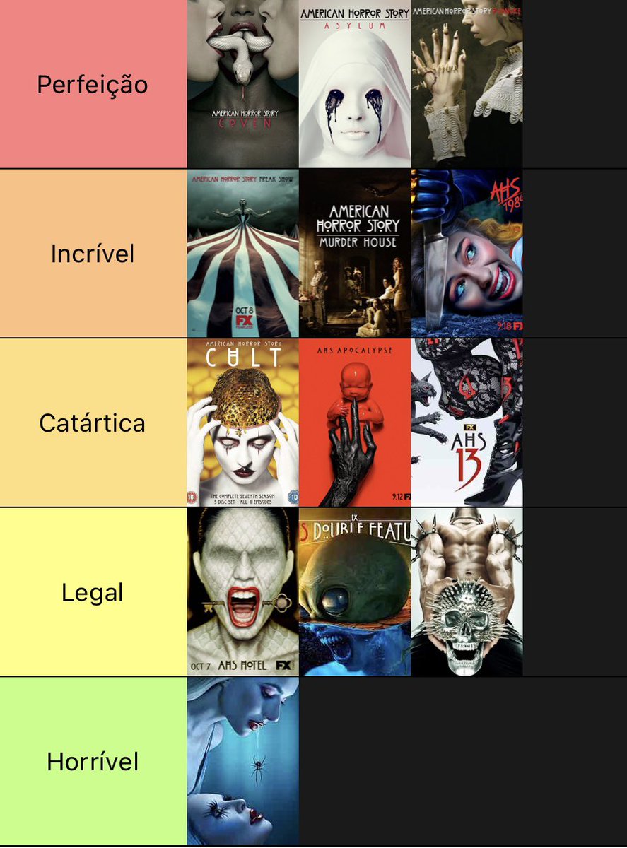 victorhugotex's tweet photo. Revi todas as temporadas de American Horror Story (minha série favorita) e essa é minha conclusão 😊❤️ e a de vcs? https://t.co/nvH061Gf6j