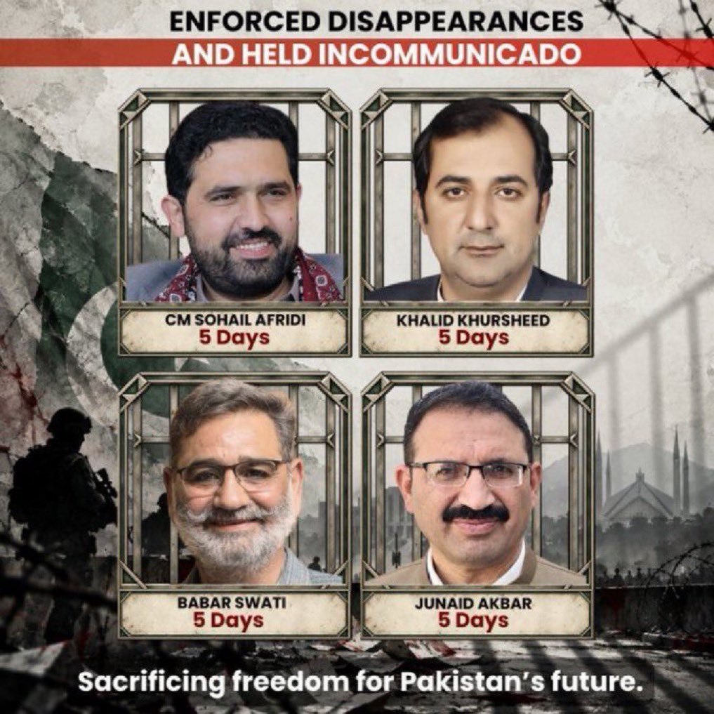 ahmad_vibes's tweet photo. If there's any court in Pakistan, they just need to be told that all of them have been abducted for 5 days!!
@khalidkhursheed https://t.co/O98unc7iS2