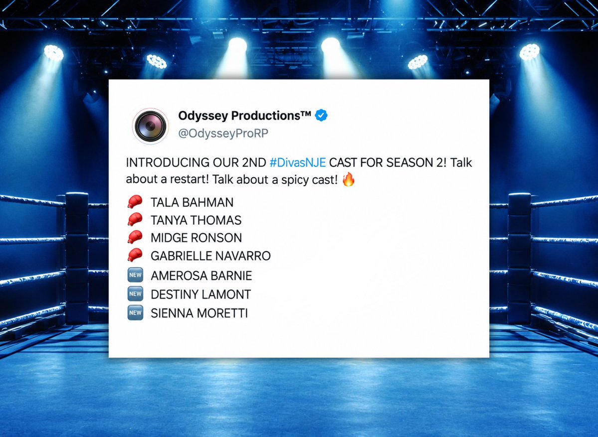 OdysseyProRP's tweet photo. You wondered. We delivered. 🤭🔥

Meet your official Divas: New Jersey Edition Season 2 cast! The Divas are back in the ring for a fresh start, with new faces and new rivalries. 🥊🆕️ #DivasNJE https://t.co/23OT8sR77m