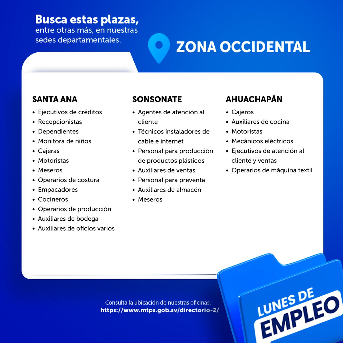 PrensaMiTrabajo's tweet photo. ¡Mañana es #LunesDeEmpleo!

Conoce las plazas disponibles a nivel nacional, lleva tu CV actualizado y da el siguiente paso hacia tu próximo trabajo.

👉 ¡Te esperamos! https://t.co/dl9RwwlVP7