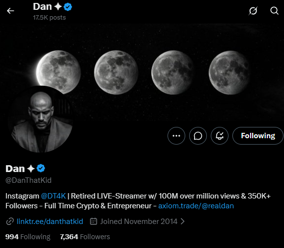 LuciusDYOR's tweet photo. @DanThatKid Done boss! All steps completed.
Followed on X, and on https://t.co/0xk9YSecJm
Appreciate you putting the community on, this would really help support the grind and feed the family. Good luck to everyone! https://t.co/AV2HaviiAu