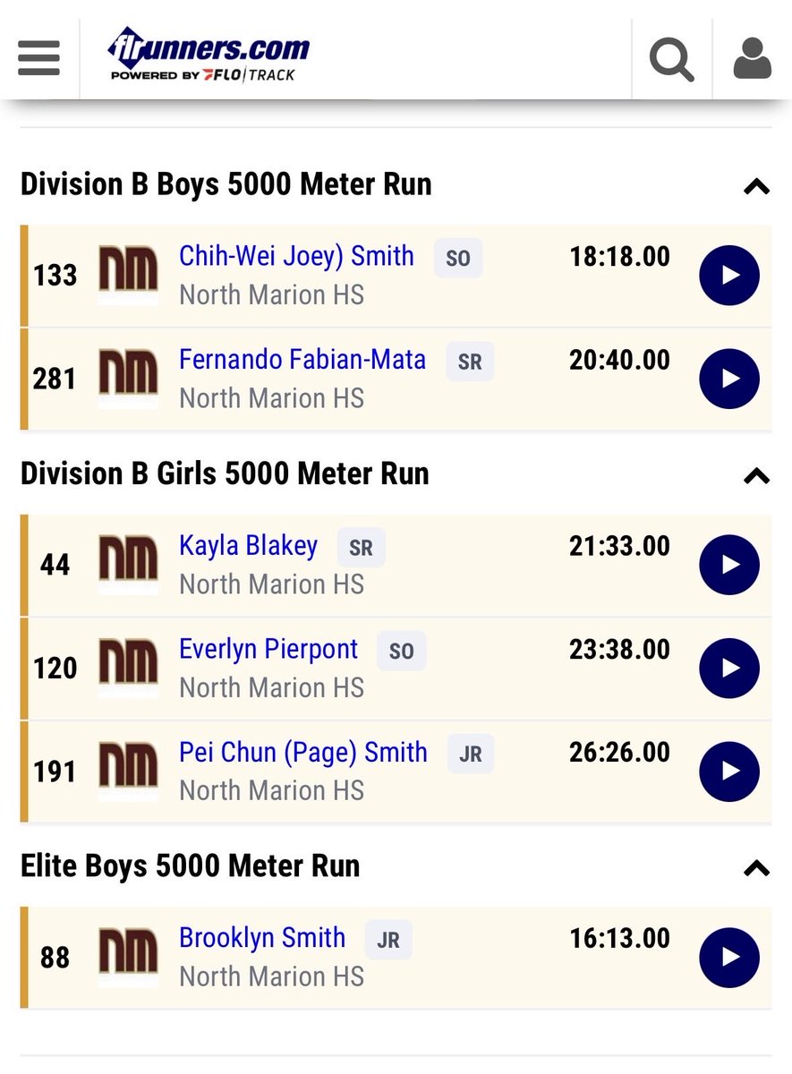 NMXC6's tweet photo. Congrats to North Marion boys and girls who ran Personal Record times at the New World Fall Spectacular XC Invitational.   Hard Work Pays Off! Congrats to all. Props to Brooklyn Smith for his school-record time and elite performance!  County Championships next week. https://t.co/REUilRZ5Us