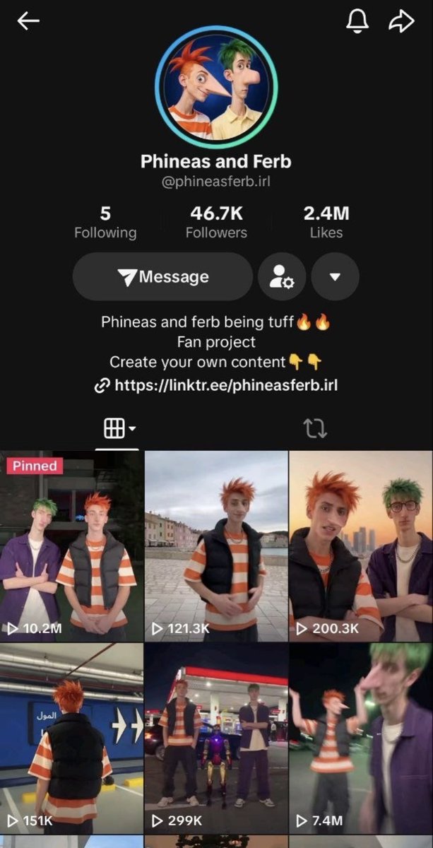 Beliy_95's tweet photo. WE ARE SO F*CKING COOKED 

Someone turned Phineas and Ferb into AI influencers and reportedly made $30K.
Two cartoon characters. Viral dances. Millions of views.

The numbers are wild: → 46.7K followers → 2.5M likes → 22.1M views across just 10 videos → 10.2M views on ONE clip
These are fictional characters pulling real-world attention and turning it into money.

Here's how to test the format yourself:
1Pick a recognizable character from a movie, anime or game. Give your version a distinct look and personality.
2Use ChatGPT to build a character sheet with 5 full-body angles and 3 close-ups.
3Find viral videos on X with movements or scenes that fit your character. Use them as inspiration.
4Bring the character to life with Higgsfield or another AI video tool.
5Post consistently, interact naturally and test different scenes. Once your workflow works, experiment with multiple original characters.

Your first video might flop. That's fine. Test another scene and keep iterating.
One important thing: recognizable characters can create copyright and licensing risks, especially when monetized.

FOLLOW for more AI characters, viral accounts and monetization breakdowns.