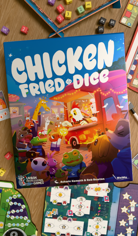 BoardGameJay's tweet photo. In this real time roll and write, compete to run the best food truck.

-Roll ingredient dice to fill customer meals
-Fight real time over dice to take
-Combo your ingredients to unlock upgrades for your food truck

This game is called Chicken Fried Dice https://t.co/VopvdtiAMB