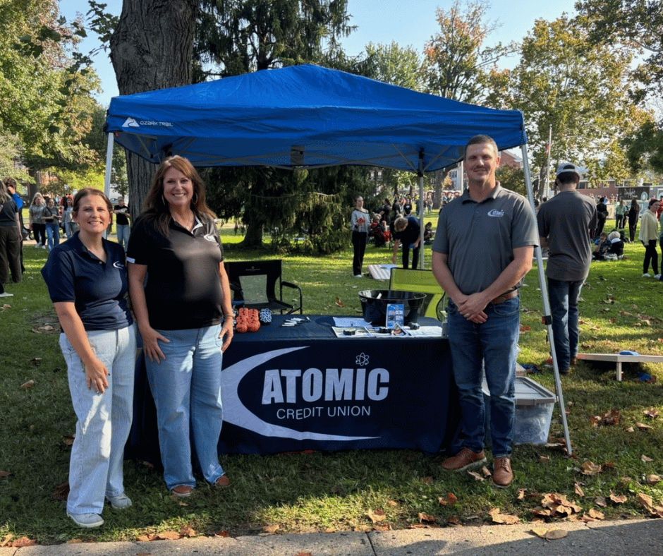 Atomic_CU's tweet photo. We had a great time at the Drug Free Club and Battle of the Bands Rally in Gallipolis this past week, connecting with students, parents, teachers, and community members while sharing information about our award-winning student-run program! #ACU4U https://t.co/kaPm7EoYoa