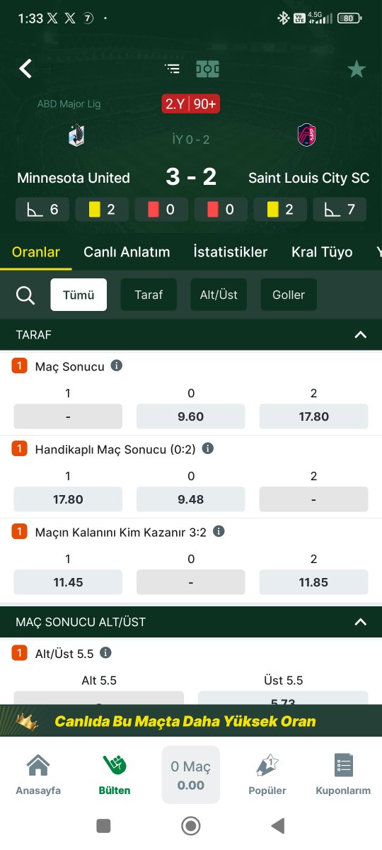 Erkan14773195's tweet photo. @NooBullshittt Baskan verdigin mac 2/1 oldu https://t.co/jzVaL4aMqS