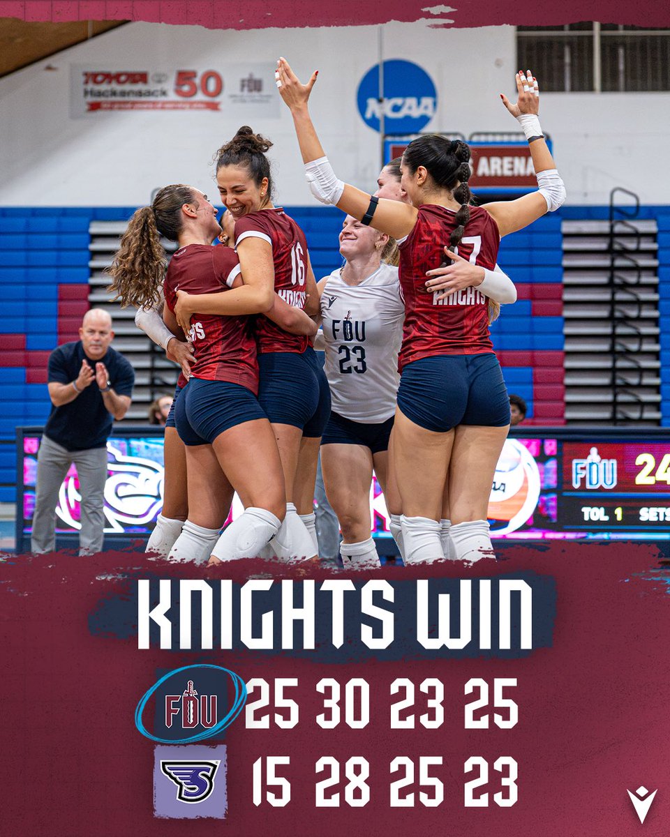 FDUKnightsWVB's tweet photo. nothing like a Saturday night win 🎉 

#uKNIGHTED https://t.co/ISNidEevp9
