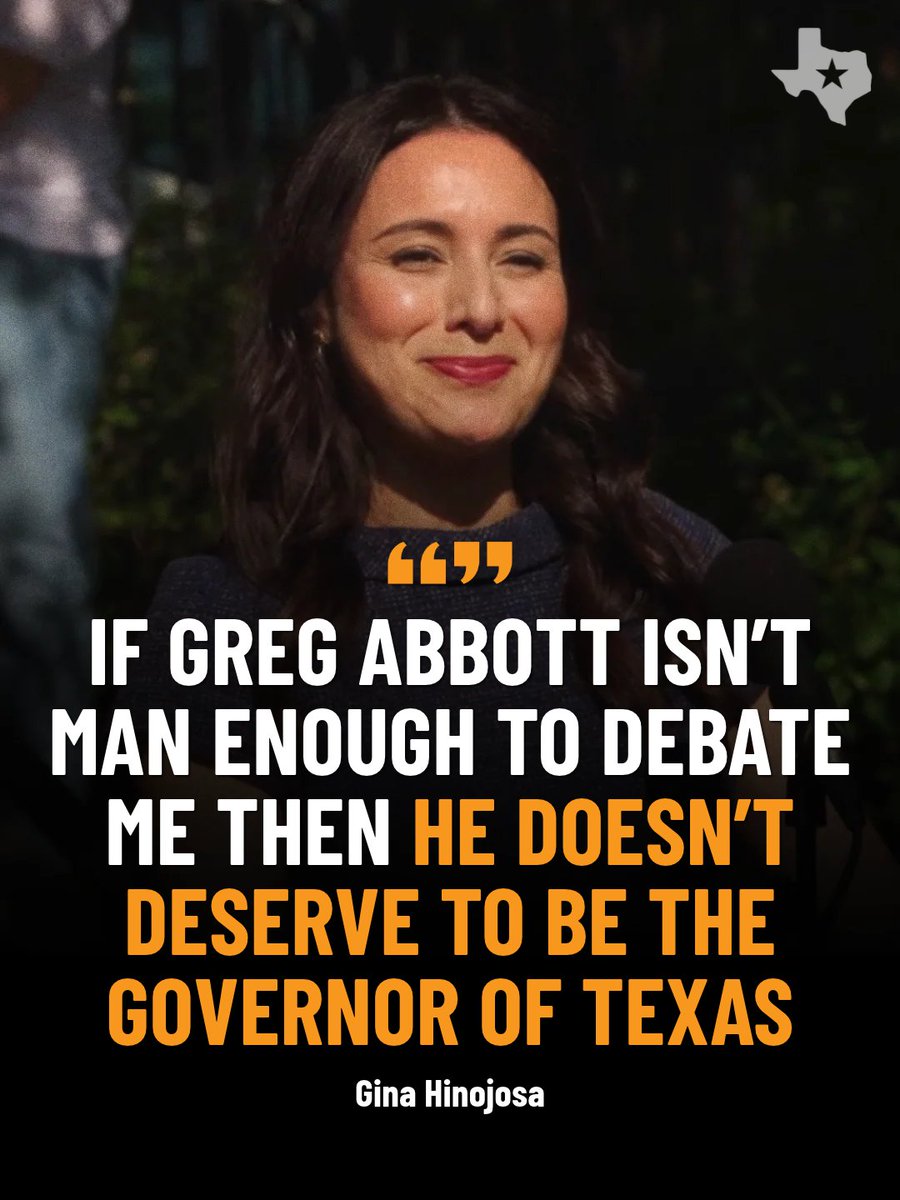 texasdemocrats's tweet photo. Texans deserve a Governor who isn’t afraid to defend his record or debate his ideas. https://t.co/Q5mpTMUnl6