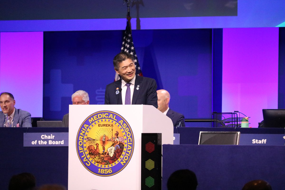 CMAdocs's tweet photo. Today @JackChouMD, who will take office as CMA’s 158th president at the close of this weekend's #CMAHOD, addressed the delegates with a call for physicians to advocate, connect and lead.

“I cannot promise an easy year or that every fight will go our way...But I can promise you this: none of us, none of us will face it alone."