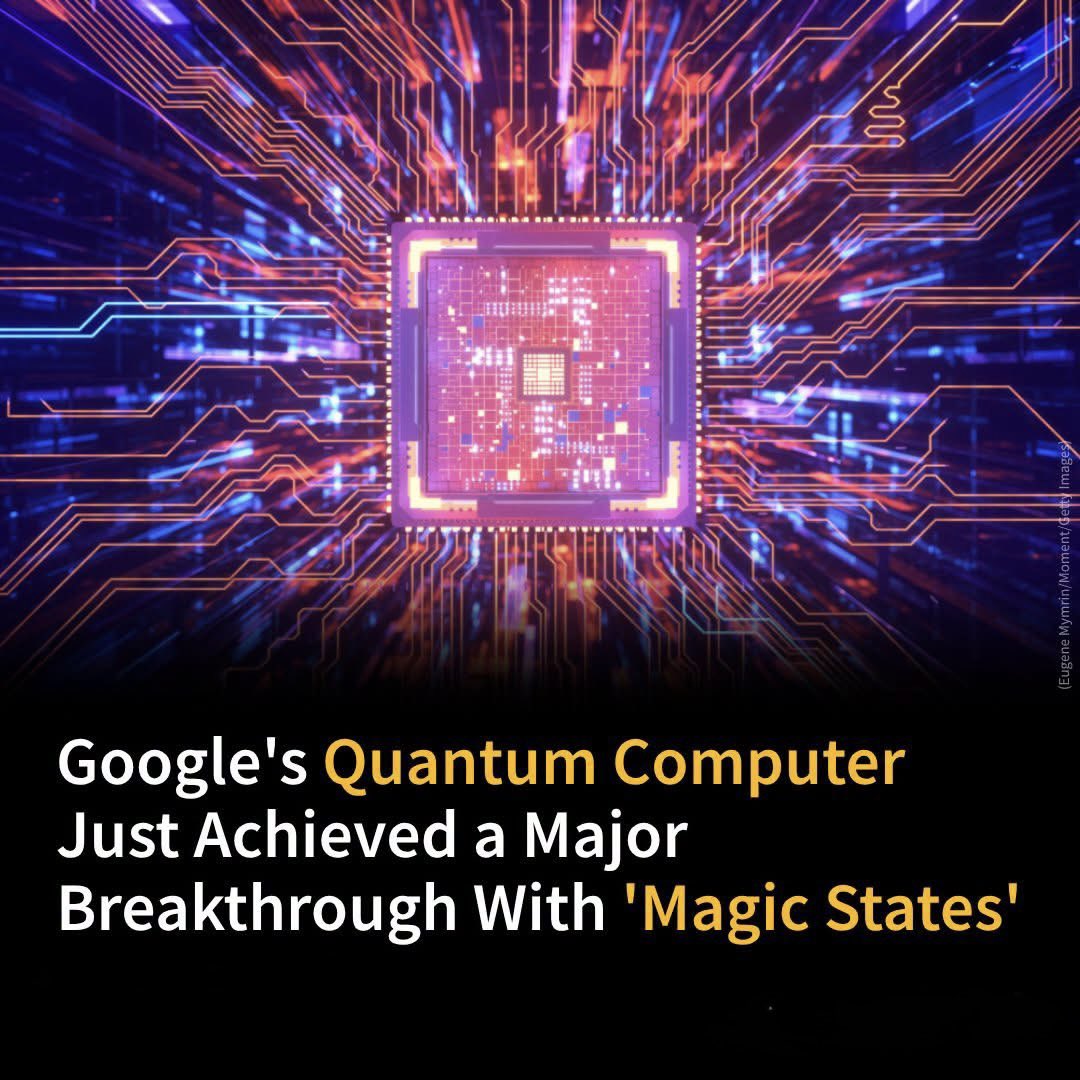 Google's Quantum Computer Has Achieved a Major Breakthrough With 'Magic States'
Google researchers have demonstrated a promising new way to make quantum computing more reliable using a technique called “magic state cultivation.”
The method reduced errors during the preparation of special quantum states by around 40 times, achieving at least 99.99% fidelity in the reported results.
These states help quantum computers perform complex operations essential for advanced calculations. Improving their reliability could reduce the resources needed to build powerful, fault-tolerant quantum computers.
However, there is still a challenge. To achieve the highest reliability, researchers had to discard most attempts, keeping only around 8% of the results in the most stringent experimental runs.
Researchers also demonstrated that these specially prepared states could be transferred into a larger quantum error-correction system, although this process introduced additional errors.